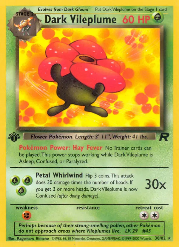 Dark Vileplume — Team Rocket card #30