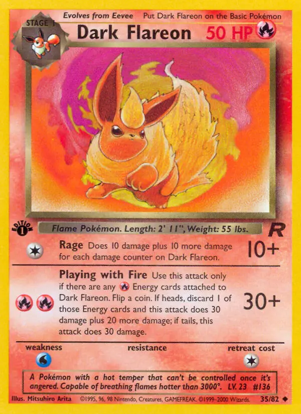 Dark Flareon — Team Rocket card #35