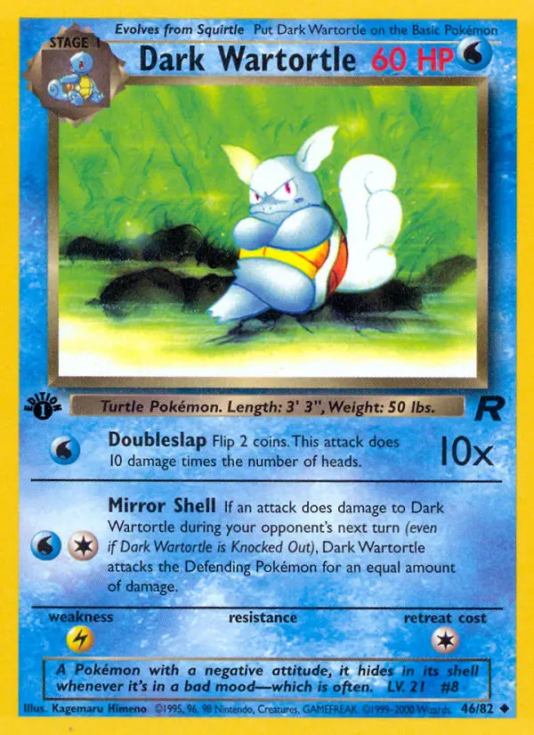 Dark Wartortle — Team Rocket card #46