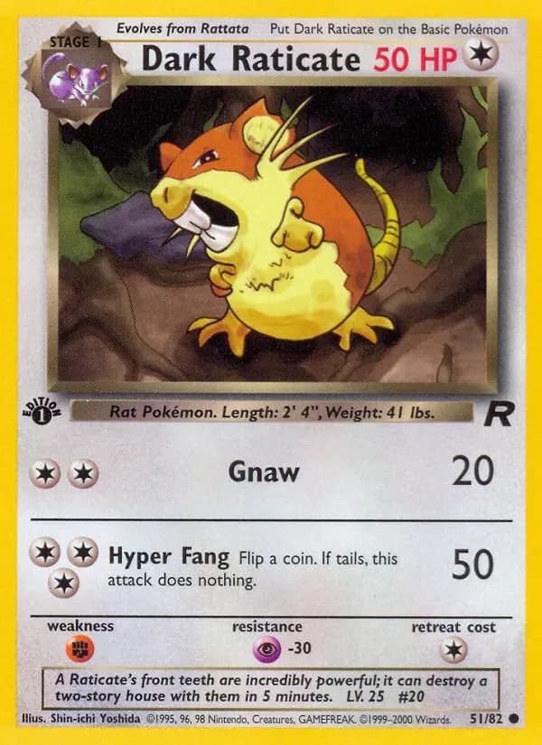 Dark Raticate — Team Rocket card #51