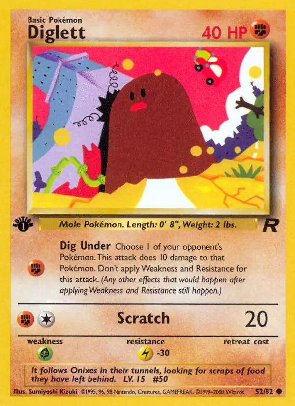 Diglett — Team Rocket card #52
