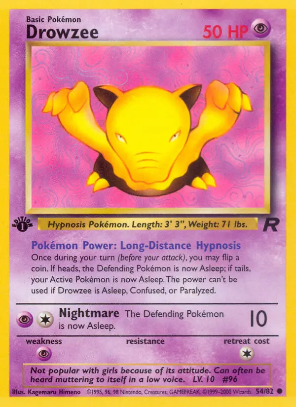 Drowzee — Team Rocket card #54