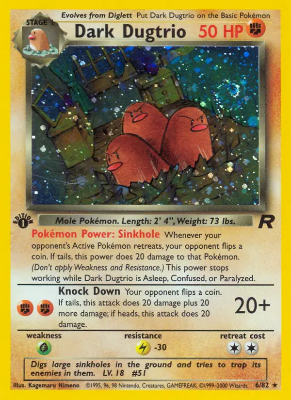 Dark Dugtrio — Team Rocket card #6