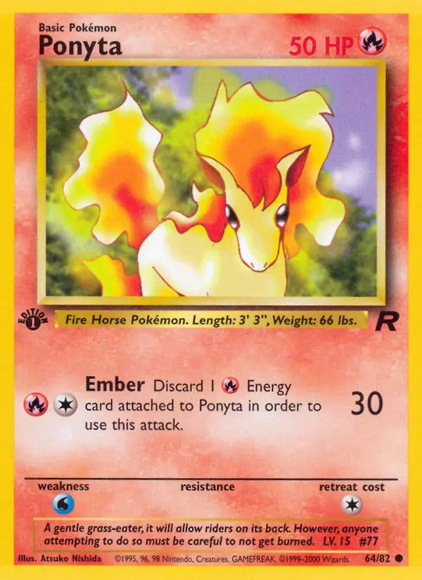 Ponyta — Team Rocket card #64