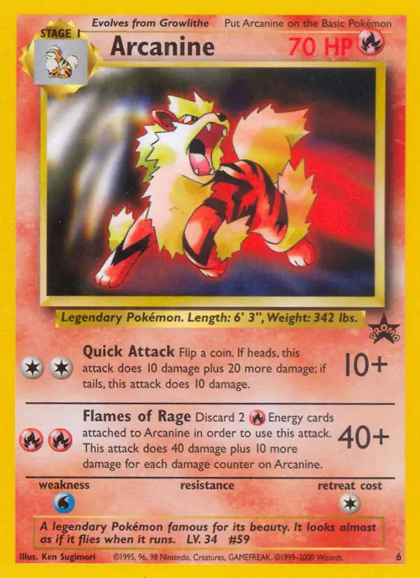 Arcanine — Wizards Black Star Promos card #6