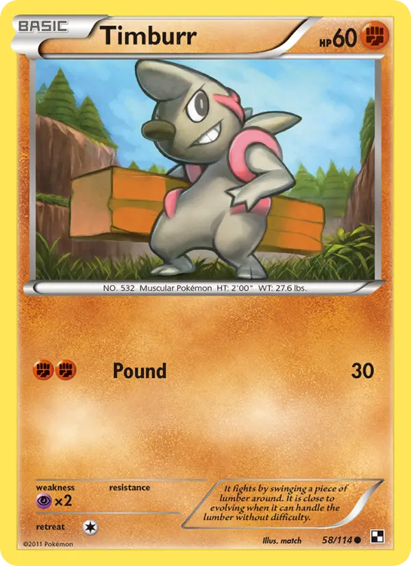 Timburr — Black & White card #58