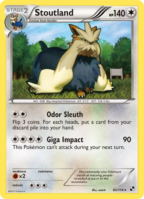 Stoutland — Black & White card #83