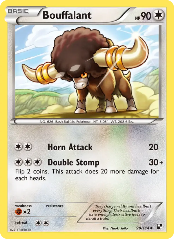 Bouffalant — Black & White card #90