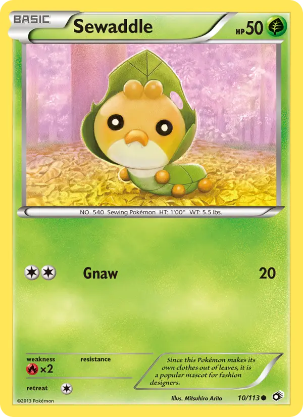 Sewaddle — Legendary Treasures card #10