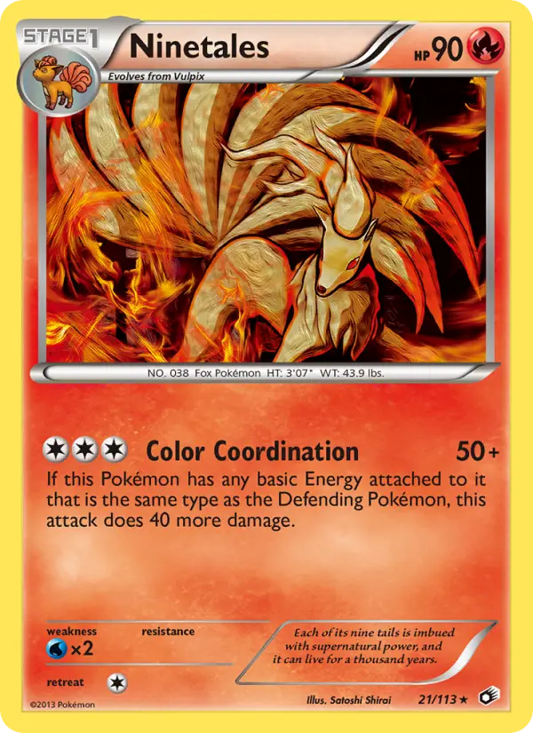 Ninetales — Legendary Treasures card #21