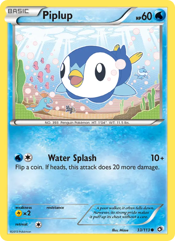 Piplup — Legendary Treasures card #33