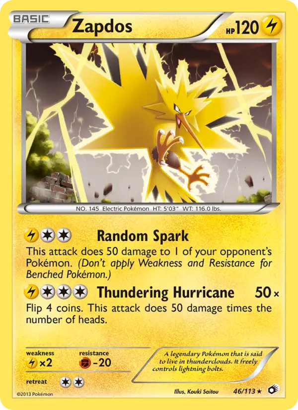 Zapdos — Legendary Treasures card #46