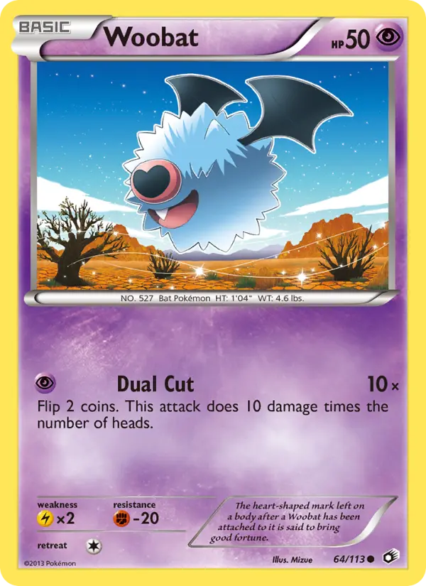 Woobat — Legendary Treasures card #64