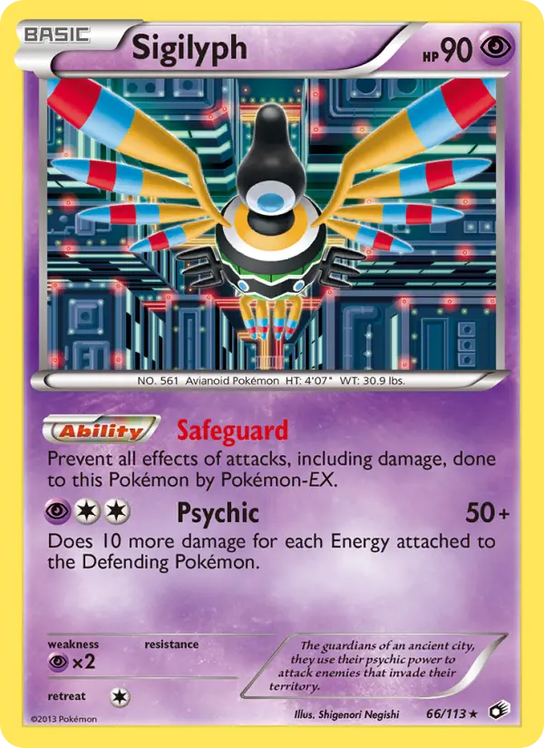 Sigilyph — Legendary Treasures card #66