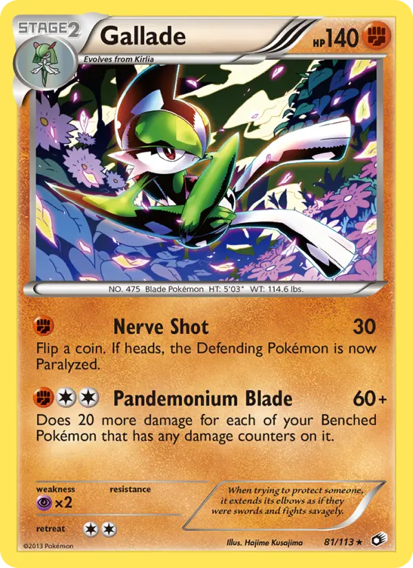 Gallade — Legendary Treasures card #81