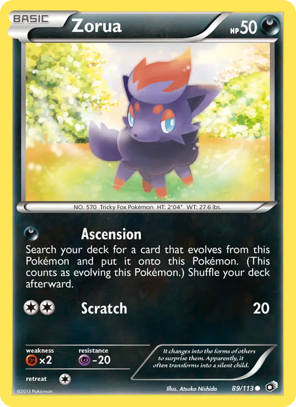 Zorua — Legendary Treasures card #89