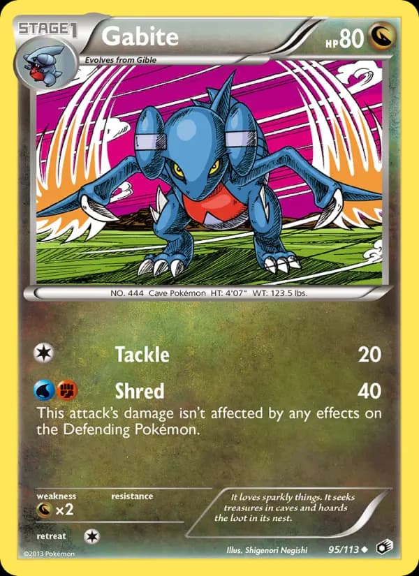 Gabite — Legendary Treasures card #95