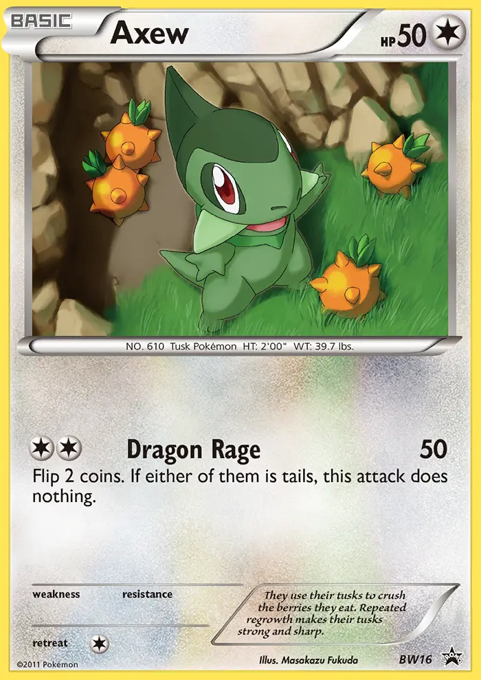 Axew — BW Black Star Promos card #BW16