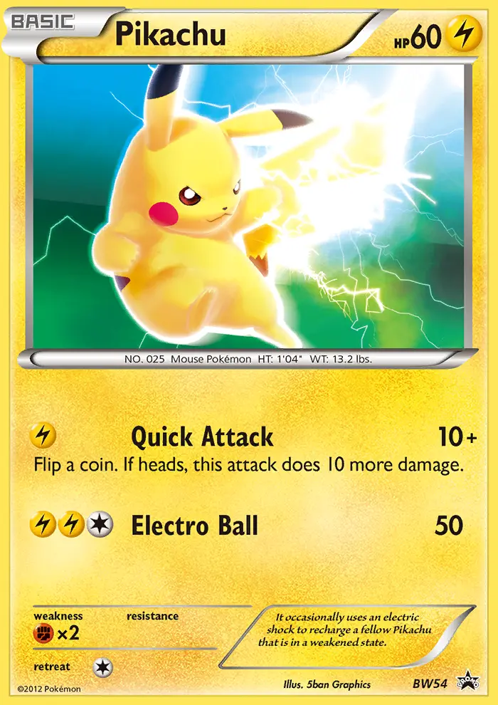 Pikachu — BW Black Star Promos card #BW54