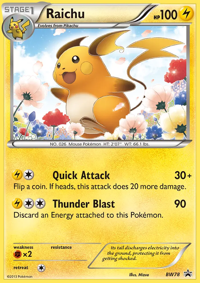 Raichu — BW Black Star Promos card #BW78