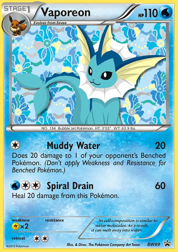 Vaporeon — BW Black Star Promos card #BW89