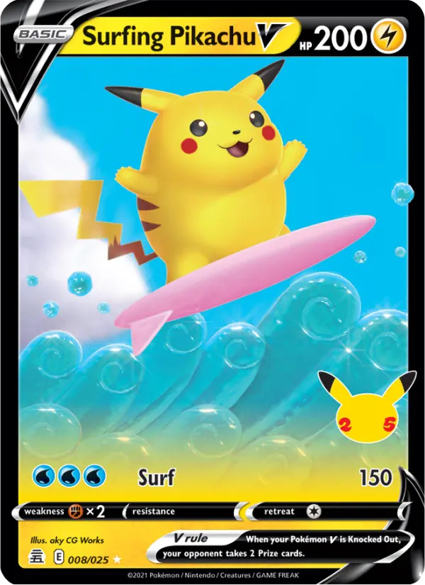 Surfing Pikachu V — Celebrations card #8