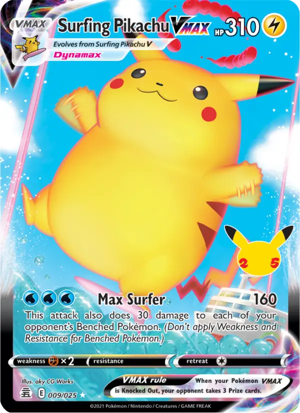 Surfing Pikachu VMAX — Celebrations card #9