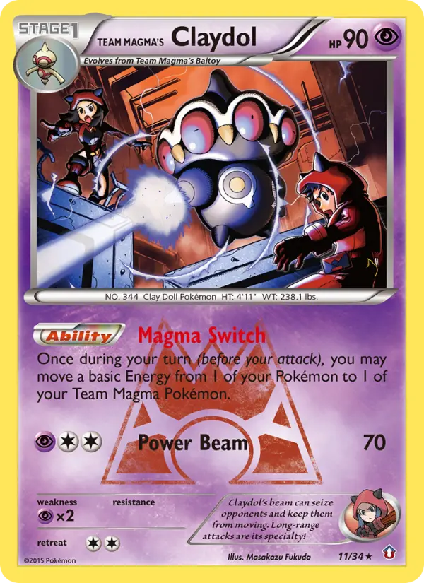 Team Magma's Claydol — Double Crisis card #11