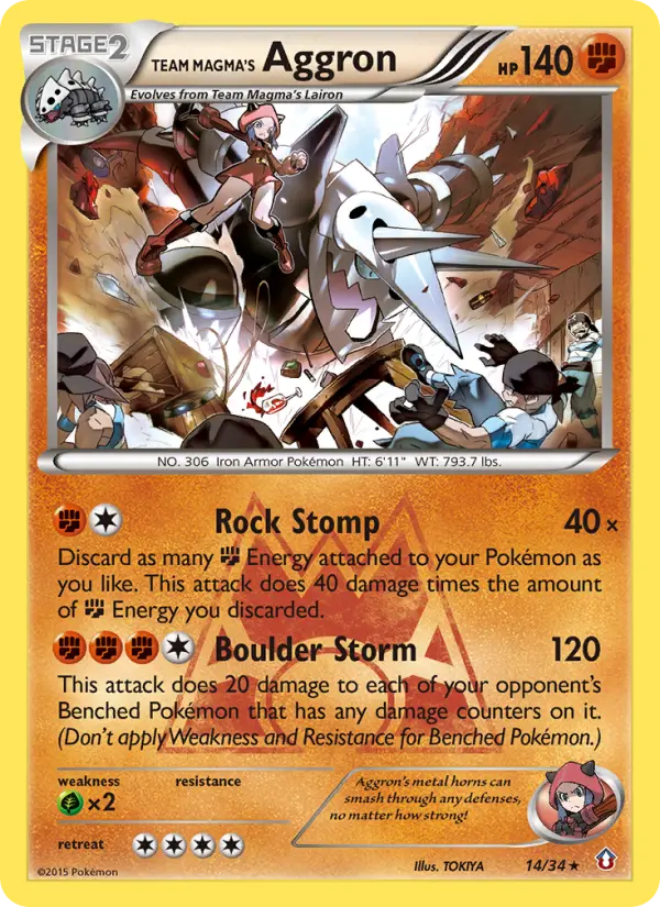 Team Magma's Aggron — Double Crisis card #14