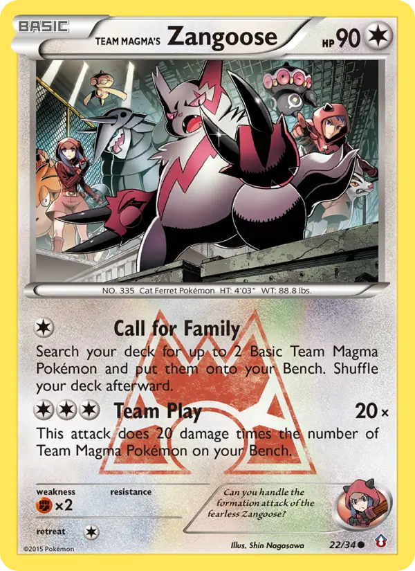 Team Magma's Zangoose — Double Crisis card #22