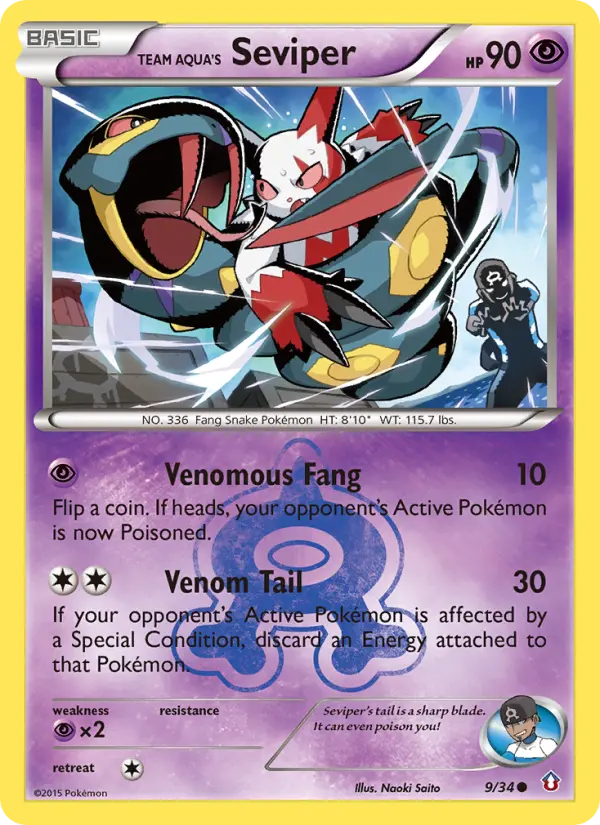 Team Aqua's Seviper — Double Crisis card #9