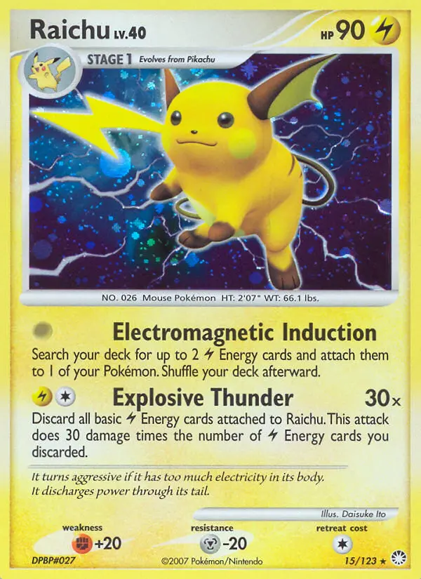 Raichu — Mysterious Treasures card #15