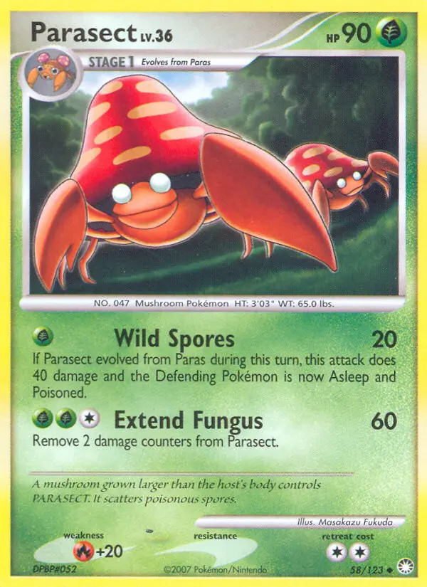 Parasect — Mysterious Treasures card #58