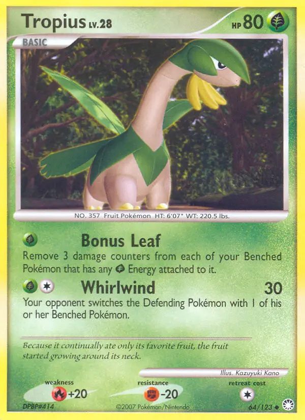 Tropius — Mysterious Treasures card #64