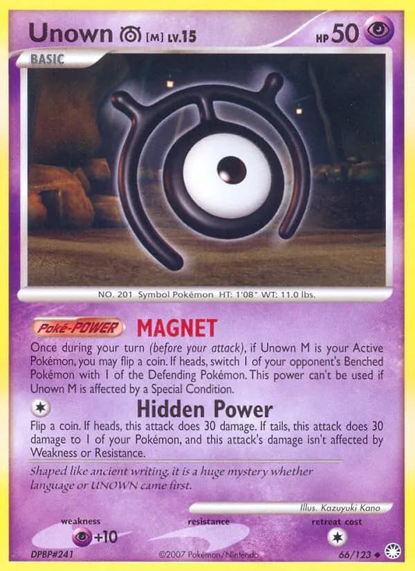 Unown M — Mysterious Treasures card #66