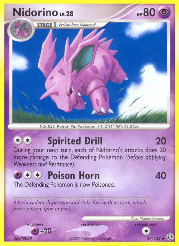 Nidorino — Secret Wonders card #57