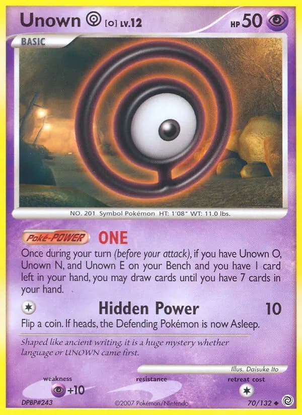 Unown O — Secret Wonders card #70