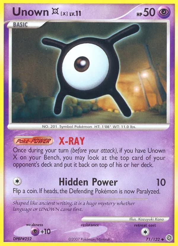 Unown X — Secret Wonders card #71