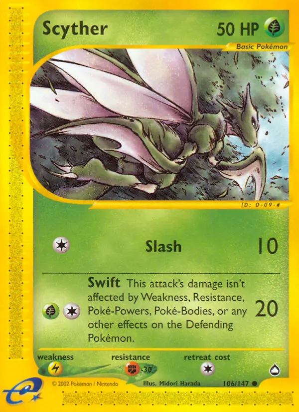 Scyther — Aquapolis card #106