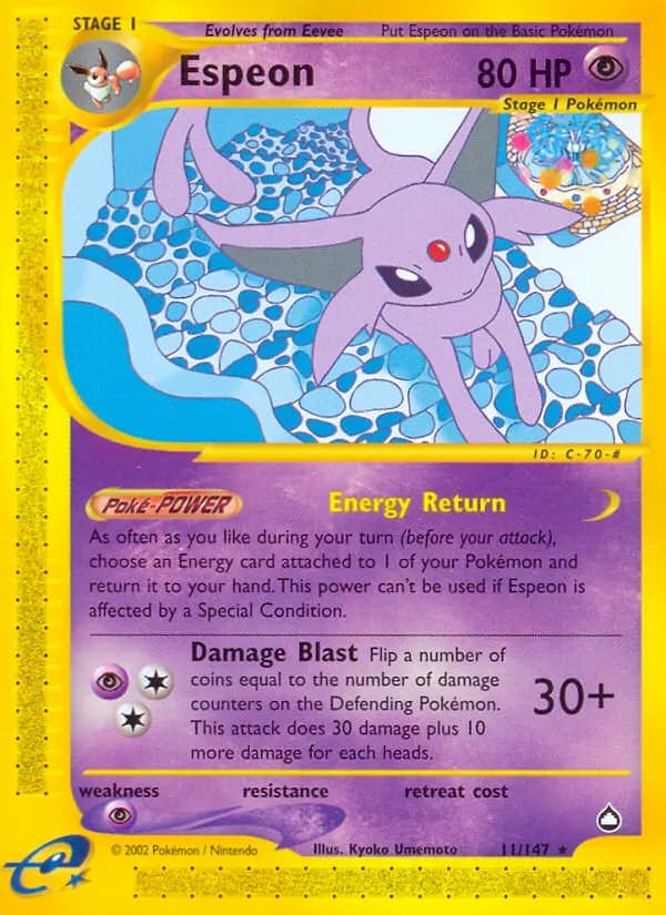 Espeon — Aquapolis card #11