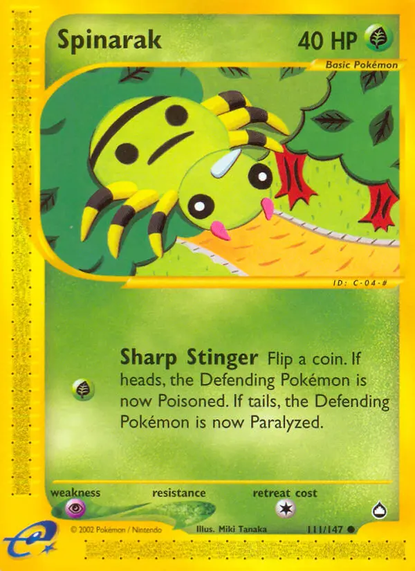 Spinarak — Aquapolis card #111