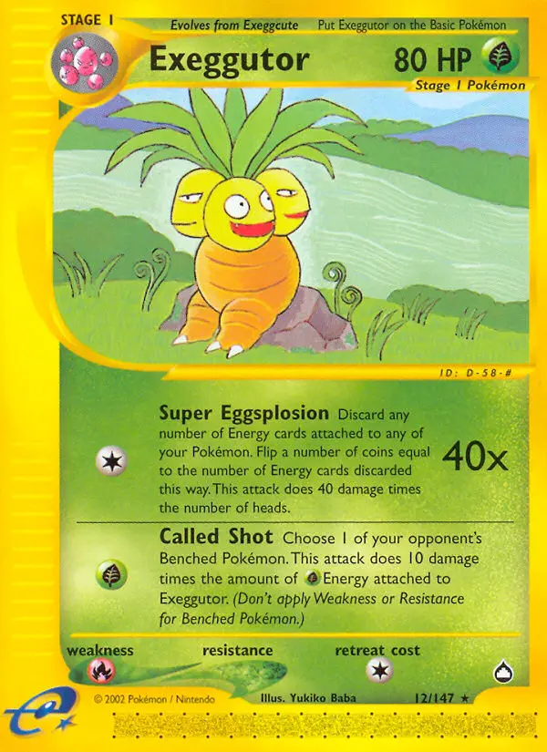 Exeggutor — Aquapolis card #12