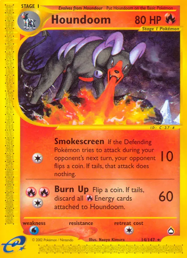 Houndoom — Aquapolis card #14