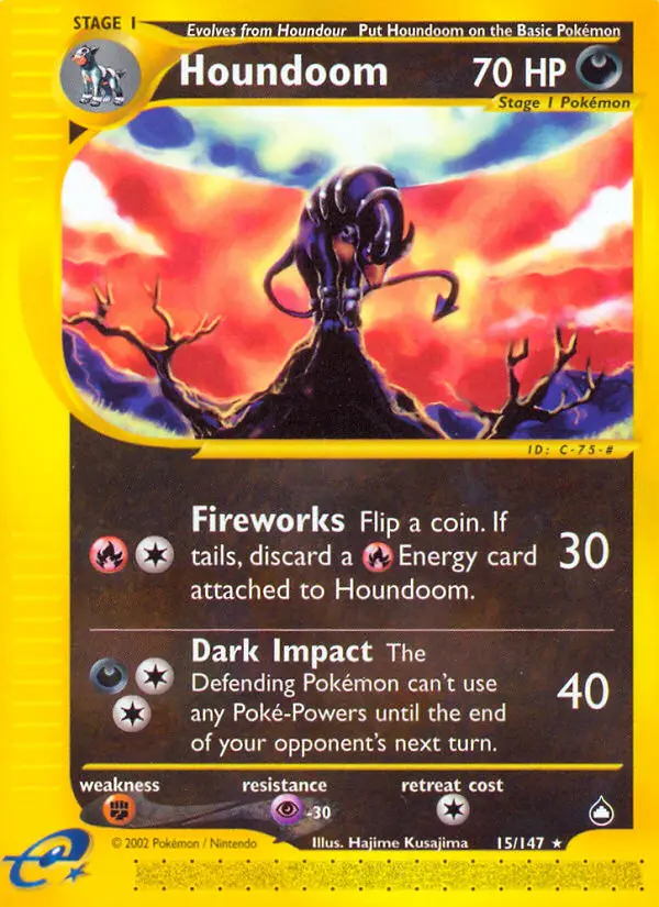 Houndoom — Aquapolis card #15