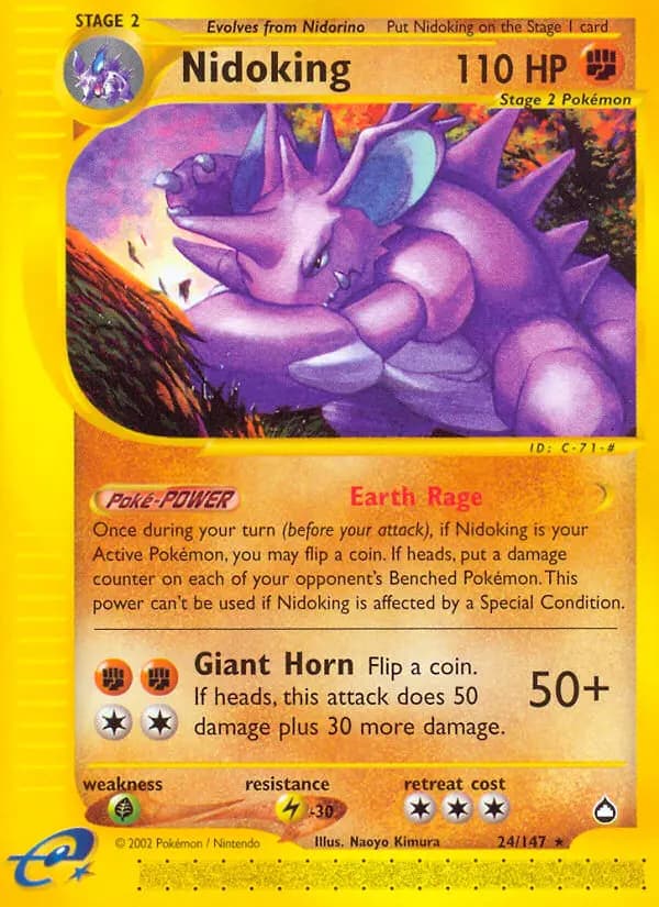 Nidoking — Aquapolis card #24