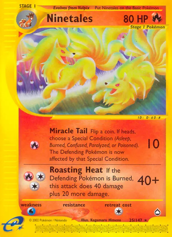 Ninetales — Aquapolis card #25