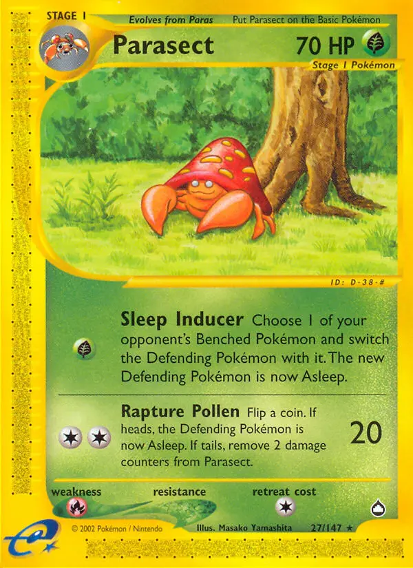 Parasect — Aquapolis card #27