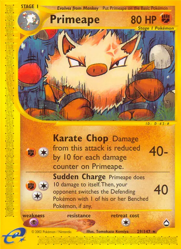 Primeape — Aquapolis card #29