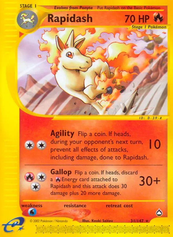 Rapidash — Aquapolis card #31