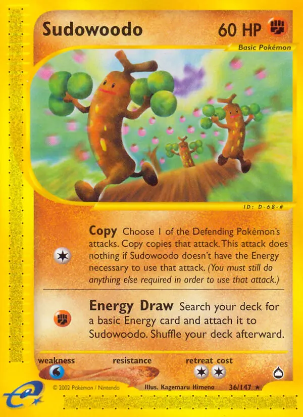 Sudowoodo — Aquapolis card #36